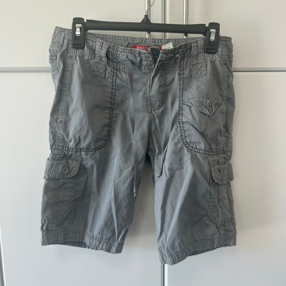 Unionbay Mens Gray Cotton Cargo Shorts Size 9 Multi Pocket Utility JB21721